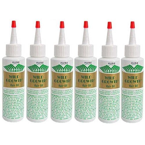 WILD GROWTH HAIR OIL 4 oz Bottle (Special 6 PACK) Detangler/Extender! With Olive oil, Jojoba oil, Coconut oil & more!