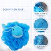 Bleu Bath (4 Pack) Lovely Animal Design Kids Exfoliating Bath Scrubber Body Scrubber Shower Ball for Baby Toddler Kids Gentle Exfoliating Bath Sponge Loofah Pouf in Colorful Design
