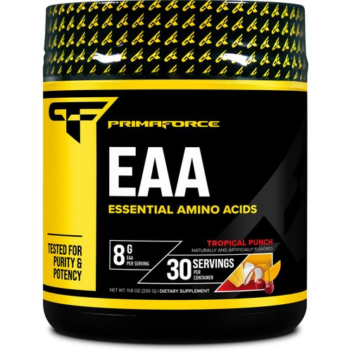 Primaforce EAA Powder (30 Servings, Tropical Punch) - Essential Amino Acids for Pre/Intra Workout and Recovery - Non-GMO and Gluten Free