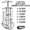 Valterra 2101X PVC Gate Valve, White, 1-1/2" Inner Diameter, 1.9" Outer Diameter Unibody Valve, Slip w/ Gate Keeper
