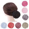 10PCS Women Mesh Bun Cover Crochet Snood Hair Net and 2PCS Magic Hair Ring Styler Maker Hot Hair Donut Bun for Ballet Dance Skating (Colorful+Black)