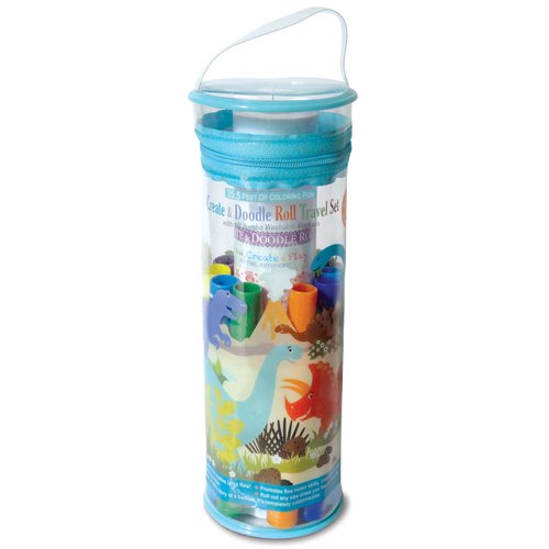 The Piggy Story 'Dinosaur World' Create & Doodle Art Paper Roll Travel Set with Markers