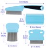 GNAWRISHING Flea Comb 4-Pieces Jade Green with High Strength Teeth Durable Pet Tear Stain Remover Combs, Dog Cat Grooming Set Effective Float Hair Remover