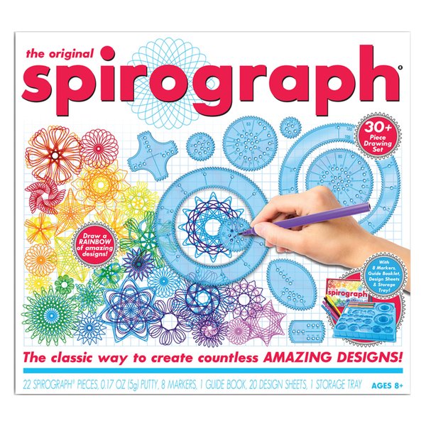 Spirograph with Markers, Arts and Crafts, Kids Toys, Art Supplies, Craft Supplies, Drawing Kit, Spiral Art, Classic Gear Design Kit, Markers, Design Sheet Included, Ages 8+