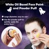 Halloween Joker Clown Makeup Kit - Joker Make Up Kit Includes White Red Black Blue Oil Based Face Body Paint and 20g Green Temporary Hair Color Wax, Powder Puff and 2 Blue Brushes, for Joker Cosplay