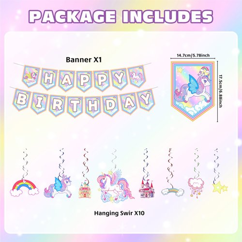 Unicorn Birthday Decorations, Unicorn Rainbow Party Decorations, Unicorn Party Supplies, Unicorn ...
