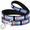Dog Leash Colorado Flags Pastel 4 Feet Long 1.0 Inch Wide