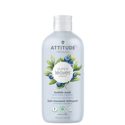 ATTITUDE Bubble Bath, EWG Verified, Plant and Mineral-Based, Dermatologically Tested, Vegan Body Care Products, Extra Gentle, Unscented, 16 Fl Oz