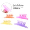 Sonew 12Pcs / Set Colorful Hair Clips Lovely Butterfly Holding Hair Hold Clip Hair Section Claw Clamps Hairdressing Tool(Clear)
