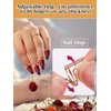 20PCS Wudu Nail Rings, EBANKU Adjustable Nail Rings Reusable Detachable Women Gift Ring Set with 96PCS Adhesive Nail Tabs for Acrylic Nail Art Decoration - Gold
