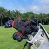 Golf Iron Head Covers Set 10pcs/Set Iron Headcover Golf Iron Club Cover USA American Flag for PXG0311 (Black)