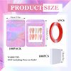 100PCS Press on Nail Packaging Bag and 100PCS White Cardboard Nail Tips Packaging Bags Empty Holographic Nail Storage Bags with 1 Roll Transparent Tape for Press on Nail Business (Pink, small)