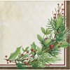Creative Converting Winter Wreath Beverage Napkins, Ivory