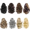 Dybst 12“Claw Curly Ponytail Extension Clip in Short Curl Wavy Pony Hair Extension Jaw Clip on Pony Tail Synthetic Short Wave Hairpiece for Women (#1B)