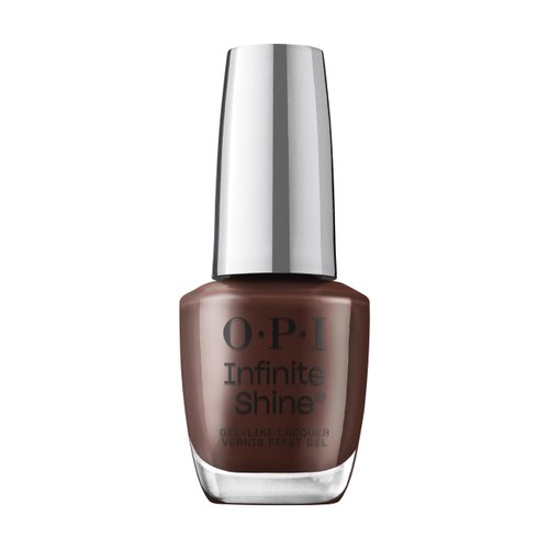 OPI Infinite Shine Not Afraid of the Dark | Opaque Dark Brown Crème Long Wear Gel Like Nail Polish | Vegan, Long Lasting, Streak Free