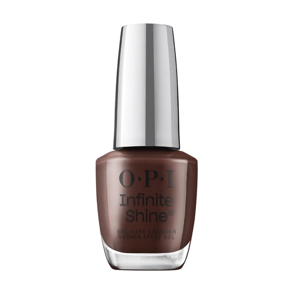 OPI Infinite Shine Not Afraid of the Dark | Opaque Dark Brown Crème Long Wear Gel Like Nail Polish | Vegan, Long Lasting, Streak Free