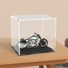 Clear Acrylic Display Case,Self-Assembly Display Box with Black Acrylic Base,Countertop Box Cube Organizer Stand Riser Dustproof Protection Showcase for Action Figures Toys Collectibles(9.5x8x8 inch)