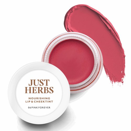 Just Herbs Organic Creamy Matte 3 in 1 Lip & Cheek Tint, Blush For Women - SLS,Chemical & Paraben Free - 0.14 fl. oz. (Pink Forever)
