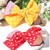 Back to School Bow Hair Clips Pencil Cheer Hair Bows Wave Point Hair Bow Barrette Handmade Yellow and Red Hairgrips Alligator Clips for First Day of School 2PCS