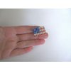 Generic Extra small american flag red white and blue crystal hair clip fine thin hair
