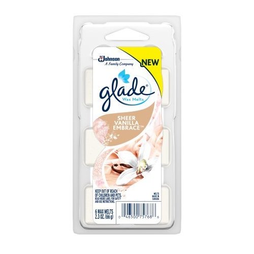 Glade Wax Melts, Sheer Vanilla Embraze, 2.3 Oz. (Pack of 6)
