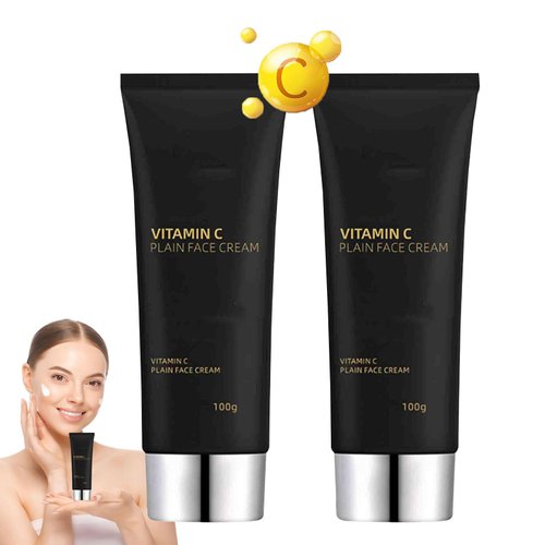 Generic 2PCS Vitamin C Plain Face Cream,Vitamin C Black Tube Skin Cream,Multifunctional Smooth Hydrating Makeup Cream,Five Vitamin C Plain Face Cream,Makeup Cream