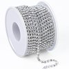 Towenm 1 Roll 10 Yards Rhinestone Chain, 3mm Crystal Rhinestones Close Chain Roll, Sew on Crystal Rhinstone Chain Trim, Crystal Claw Cup Chain (Silver Base + Clear Rhinestones, SS12 / 3mm)