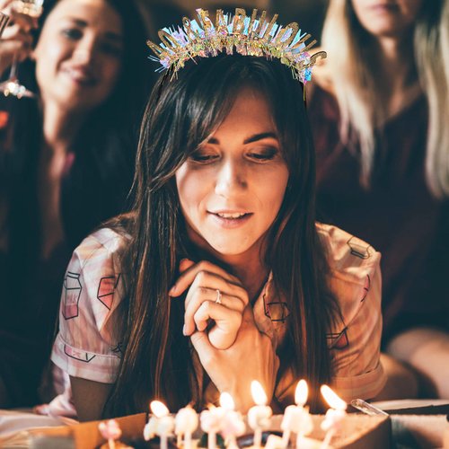 CIEHER 40th Birthday Crown 40 & Fabulous Birthday Headband, 40th Birthday Gifts for Women Friends, 40th Birthday Decorations for Women - Gold