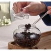 123Arts Clear Glass Sugar Bowl With Lid and Sugar Serving Spoon,8 ounces
