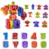 Lydaz Number Bots Toys for Kids, Number Robots Block, Preschool Action Learning Education Math Autism Toys for Toddlers, Classroom Valentines Birthday Gifts for Boys 2 3 4 5Years Old(10Pcs)