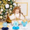 12PCS Winter Wonderland Party Decorations 3D Honeycomb Winter Centerpieces for Tables Blue White Christmas Party Supplies for Kids Birthday Xmas Holiday Party Prop Favors