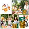 Animal Print Party Favor Bags - 60Pcs Zoo Print Goody Candy Treat Gifts Bags, Summer Jungle Safari Themed Party Decorations for Kids Girls Boys Birthday Baby Shower Animals Theme Events Supplies