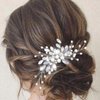 Latious Pearl Bride Wedding Hair Comb Silver Crystal Bridal Hair Piece Prom Hair Accessories for Women and Girls