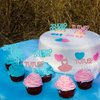 Gyufise 24Pcs Boy or Girl Cupcake Toppers Tutus Touchdowns Gender Reveal Cupcake Picks Dress Rugby Decorations for Gender Reveal Party Baby Shower Birthday Party Wedding Party Decorations