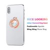 lenoup Glitter Bling Bling Phone Ring Holder, Sparkle Phone Ring Artificial Diamond Stand, Rhinestone Cell Phone Finger Ring for Phones,Pad(Rose Gold)
