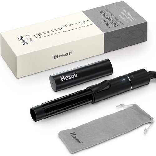 Ceramic Mini Curling Iron for Short Hair, Small Hair Curler Iron for Travel, Dual Voltage Curling Wand for Worldwide Trip(Black)