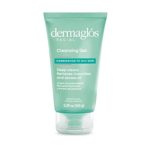 Dermaglós Facial Cleanser Gel, For Oily Skin And Sensitive Skin | Provitamin B5, Allantoin, Glycerin | Daily Face Wash, Deep Cleansing, Impurity & Excess Oil Removal | 5.29 Oz