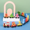 12 PCS Wooden Train Set Toy Magnetic Number Train Set Montessori Toys for Preschool Learning