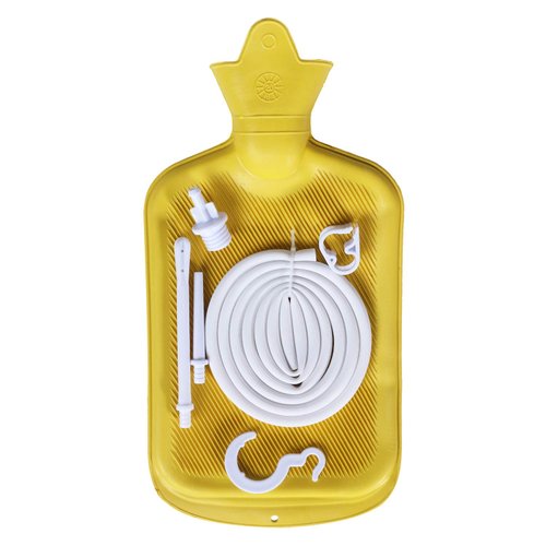Abyclean Enema Bag Kit Rubber Anal Douche Vaginal Douche Enema Cleaner for Women’s or Man’s Health (Yellow, 2L)