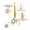 Sightwing Modern Hair Shears - 6.5 Inch Cutting Scissors Premium with Leather Case and cushioned grips Attractive Razor Edge Blade Professional for Women Men, Gold
