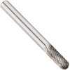 Drill America SC-1 Carbide Burr/Rotary File Cylindrical Radius-End Double Cut for Die Grinder 1/4" Dia. x 5/8" Cut Length with 1/4" Shank and 2" Overall Length, DUL Series