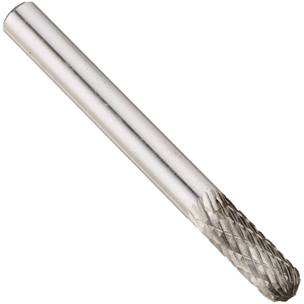 Drill America SC-1 Carbide Burr/Rotary File Cylindrical Radius-End Double Cut for Die Grinder 1/4" Dia. x 5/8" Cut Length with 1/4" Shank and 2" Overall Length, DUL Series