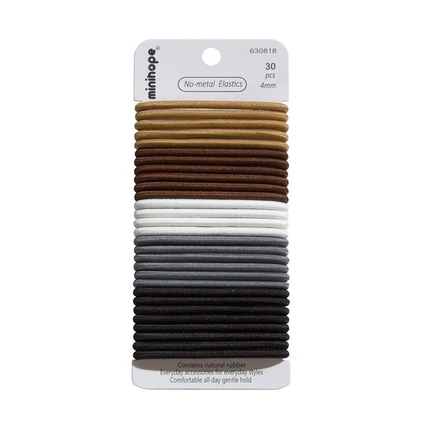 minihope Women's Hair Elastic Thick Tie,30 Count (Pack of 1), 4MM for Medium Hair.