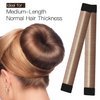 Hair Bun Maker 3 PCS- Donut Bun Maker DIY French Twist Hair Fold Wrap Snap - Easy Bun Hair Tool - Shaper Bun Hair Tool -Ballet Bun for Women and Kids (Light Brown)