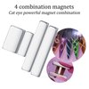 QIMYAR 4 Pieces Nail Magnet Cat Eye Tool Mini Magnet Stick for Nail Art Polish Cat Eye Gel Polish Magnet Nail Art Tool 3D Magnetic DIY Home Salon