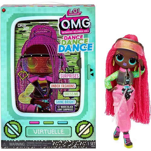 L.O.L. Surprise! OMG Dance Dance Dance Virtuelle Fashion Doll with 15 Surprises Including Magic Black Light, Shoes, Hair Brush Doll Stand and TV Package-Great Gift for Girls Ages 4+ Who Love to Dance