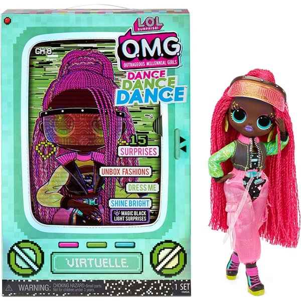 L.O.L. Surprise! OMG Dance Dance Dance Virtuelle Fashion Doll with 15 Surprises Including Magic Black Light, Shoes, Hair Brush Doll Stand and TV Package-Great Gift for Girls Ages 4+ Who Love to Dance