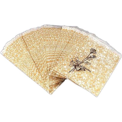 FindingKing 100 Paper Gift Bags Gold Shopping Sales Tote 6 x 9 Bag