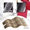Moresoo Tape in Blonde Hair Extensions Real Human Hair Invisible Tape in Extensions Ombre Ash Brown to Blonde Mix with Light Blonde Balayage Hair Extensions Glue in Human Hair 12inch #8/22/8 20pcs 30g