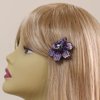 Medium Decorative Hair Comb Rhinestone Crystal Rose Simulated Pearl Bridal Hair Comb, Puple